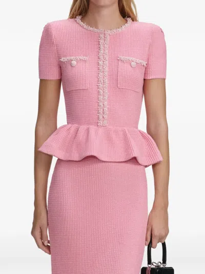 Self-portrait Beaded-embellishment Midi Dress In Pink