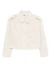 Self-portrait Floral Beaded Denim Jacket Jackets White In Neutral