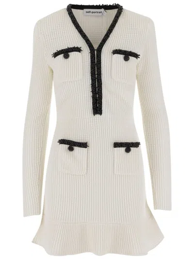 SELF-PORTRAIT BEADED KNIT DRESS