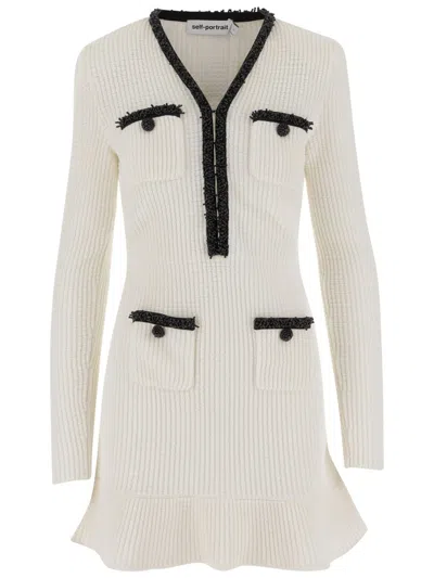 SELF-PORTRAIT SELF-PORTRAIT BEADED KNIT DRESS