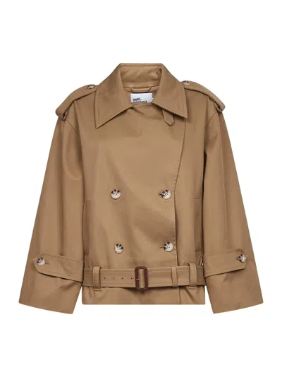 SELF-PORTRAIT BEIGE GABARDINE TRENCH JACKET