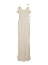 Self-portrait Beige Long Dress With Spaghetti Straps And Ruched Details