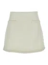 Self-portrait Beige Textured Skirt With Pearl Embellishments In Beige