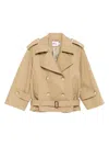 Self-portrait Self Portrait Women Beige Gabardine Trench Jacket In Neutral