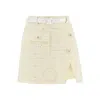 Self-portrait Boucle Mini Skirt In Yellow
