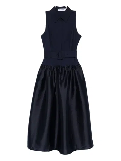 Self-portrait Belted Dress In Black