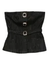Self-portrait Black Denim Bandeau Top Clothing In Black