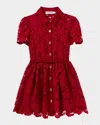 Self-portrait Womens Embroidered Collared Lace Mini Dress Burgundy