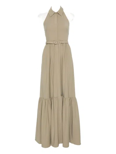 SELF-PORTRAIT BELTED HALTERNECK DRESS