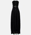 Self-portrait Belted Knitted Strapless Maxidress In Black