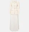 Self-portrait Womens Cream Belted Detachable-skirt Woven Midi Dress In White