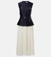Self-portrait Womens Pleated Sleeveless Woven Midi Dress Blue