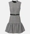 Self-portrait Fitted Bodice Black Dress With Flared Skirt And Scalloped Hemline In Gray