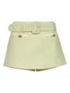 Self-portrait Belted Shorts In Green