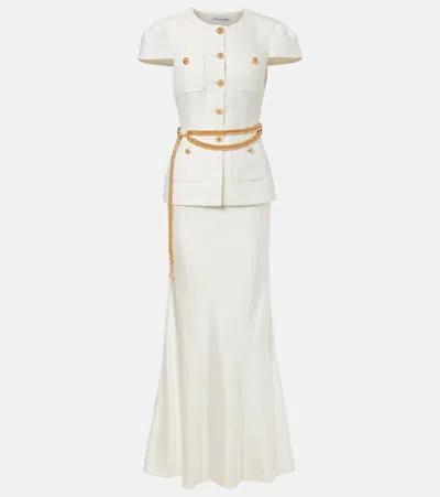 Self-portrait Belted Taffeta Maxi Dress
