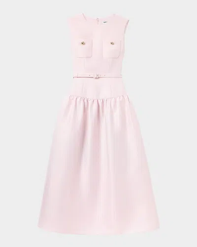 Self-portrait Belted Taffeta Midi Dress