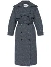 Self-portrait Belted Trench Coat In 蓝色