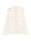 Self-portrait Belted Twill Jacket In Neutral