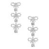 Self-portrait Micro Bow Crystal Tiered Earrings In Metallic