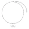 Self-portrait Crystal Bow Tennis Necklace In Metallic