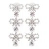 Self-portrait Micro Bow Crystal Tiered Earrings