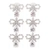 Self-portrait Micro Bow Crystal Tiered Earrings