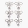 Self-portrait Micro Bow Crystal Tiered Earrings