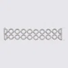 Self-portrait Circular Link Bracelets Featuring Rhinestone Embellishments In Gray