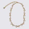 Self-portrait Bow-embellished Necklace In Gold