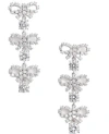 Self-portrait Micro Bow Crystal Tiered Earrings In White