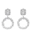 Self-portrait Embellished Silver-plated Clip-on Drop Earrings In Silver
