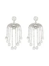 Self-portrait Crystal-embellished Silver-plated Drop Earrings In Silver