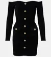 Self-portrait Chenille Minidress In Black