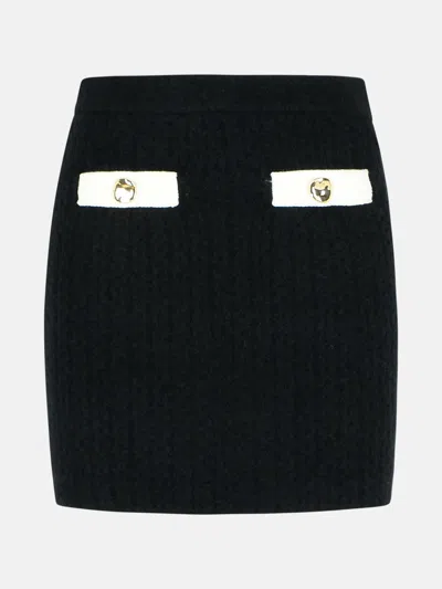 Self-portrait Black Alpaca Blend Skirt