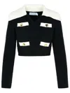 Self-portrait Front Slip Pocket Cropped Jumper In Black
