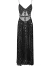 Self-portrait Black And Gold Chiffon Maxi Dress In Black