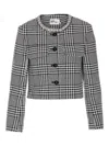 Self-portrait Houndstooth Crystal Trim Blazer