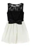 Self-portrait Self Portrait 'black And White Tulle Mini' Dress In Black