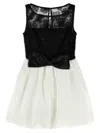 Self-portrait Self Portrait 'black And White Tulle Mini' Dress In White/black