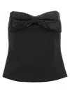 Self-portrait Strapless Top With Bow In Black