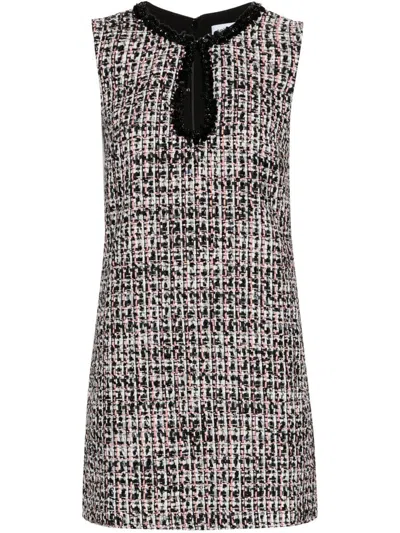 Self-portrait Black Boucle Embellished Mini Dress Clothing