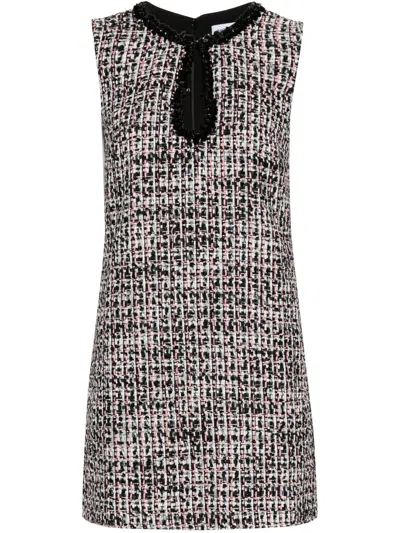 SELF-PORTRAIT SELF PORTRAIT BLACK BOUCLE EMBELLISHED MINI DRESS
