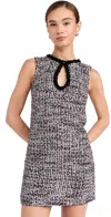 SELF-PORTRAIT BLACK BOUCLE EMBELLISHED MINI DRESS BLACK