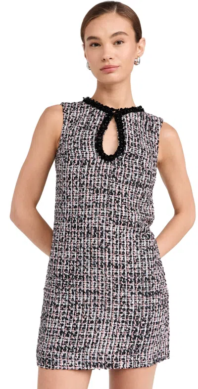 Self-portrait Mini Multicolor Dress With Cut-out In Black