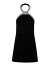 Self-portrait Boucle Pearly-trim Mini Dress In Negro