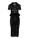 Self-portrait Midi Crochet Dress With Bows