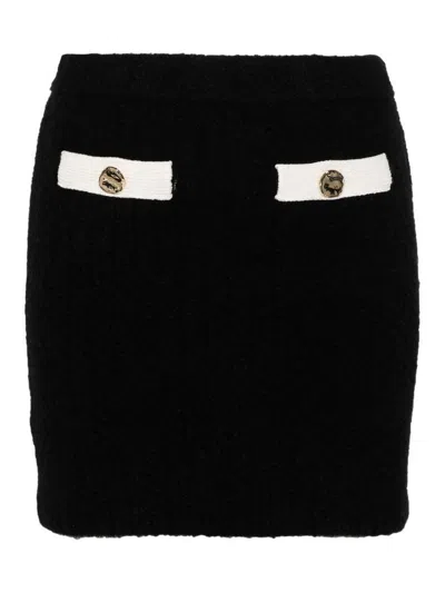 SELF-PORTRAIT BLACK CASHMERE BLEND KNIT SKIRT