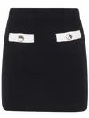 Self-portrait Knitted Miniskirt With Golden-effect Detail In Black