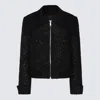 Self-portrait Black Tinsel Boucle Bomber Jacket-6 Nd Self Portrait Female In Black