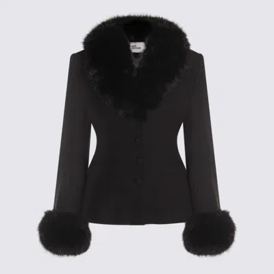 Self-portrait Black Casual Jacket In Multi